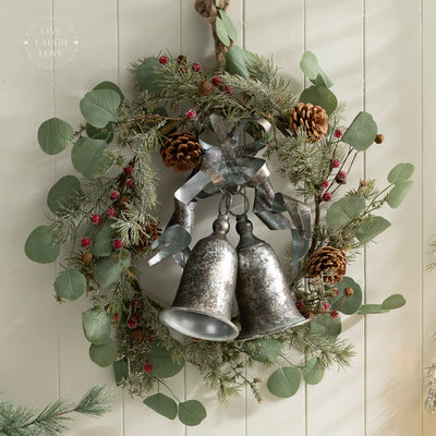 Metal Rustic Christmas Bells on Jute Rope