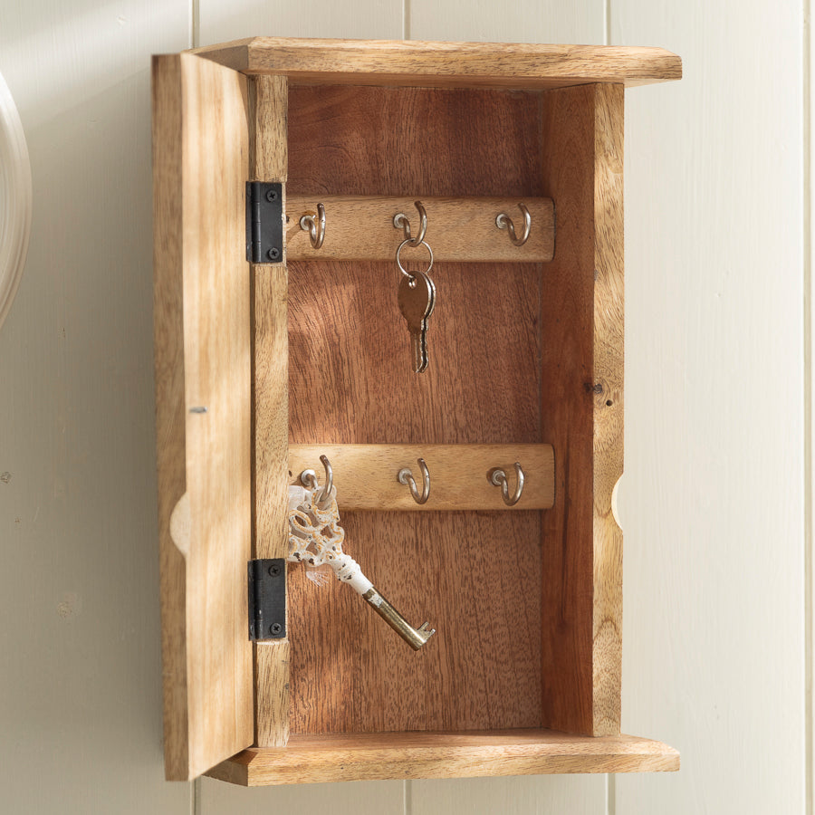 Wooden Key Cabinet with Heartfelt Quote