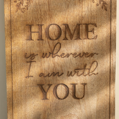 Wooden Key Cabinet with Heartfelt Quote