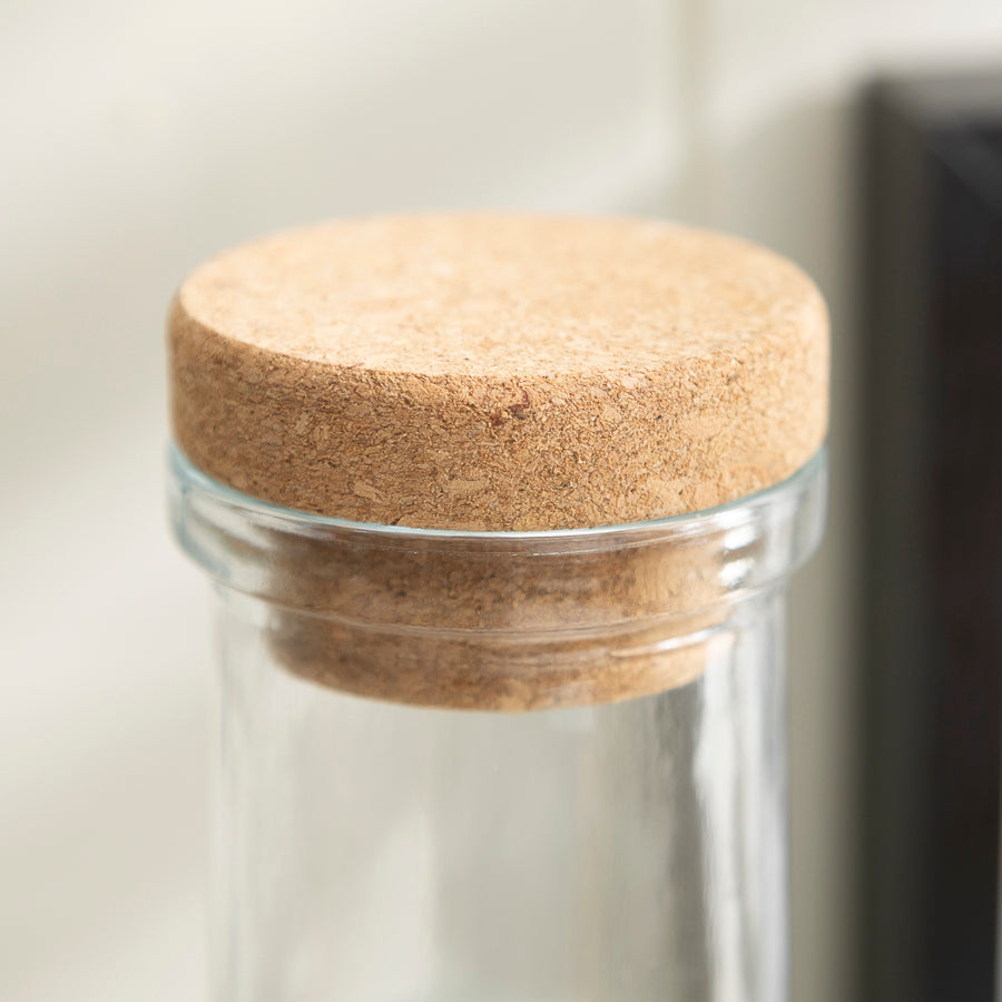 Glass Storage & Decorative Bottle with Cork Lid