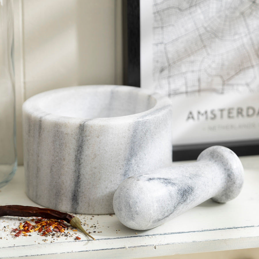 Marble Mortar and Pestle Set