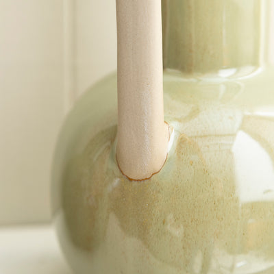 Elegant Ceramic Jug Vases - Sage Green