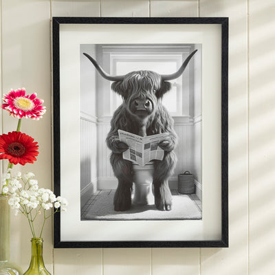 Quirky Animal Reading on the Toilet Framed Print