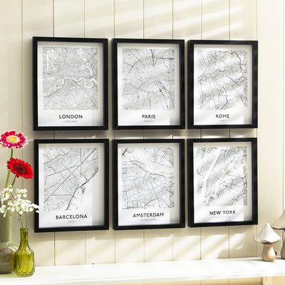 Framed City Map Prints – Six Global Cities