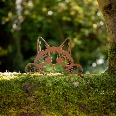 Rustic Metal Cat Wall Art - Garden and Home Décor