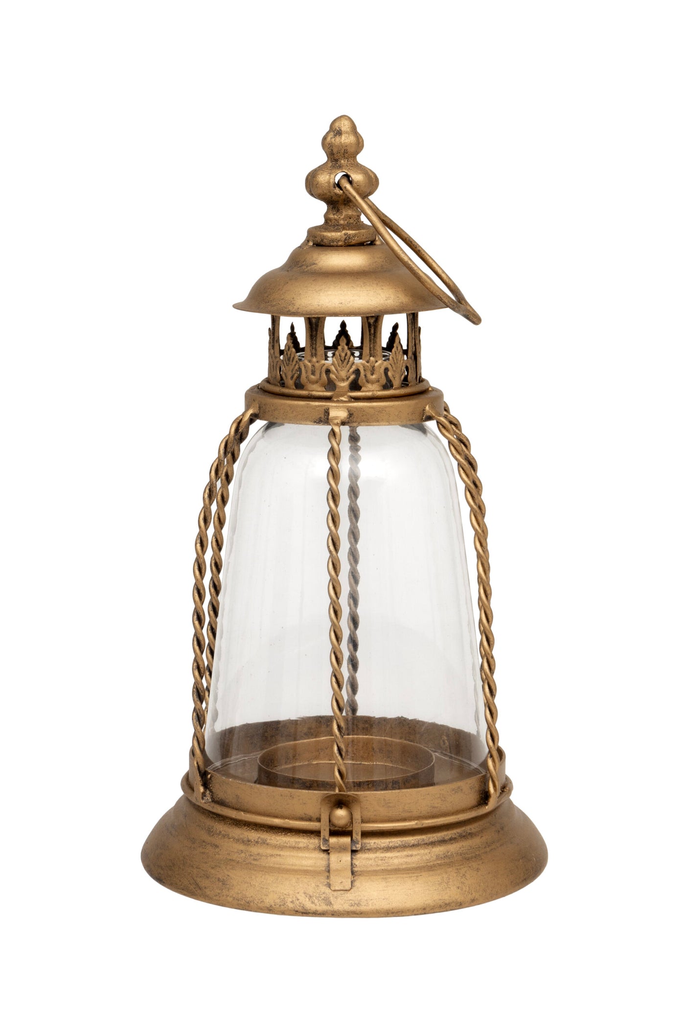 Vintage Gold Lantern & Candle Holder  – Sold individually or as a set.