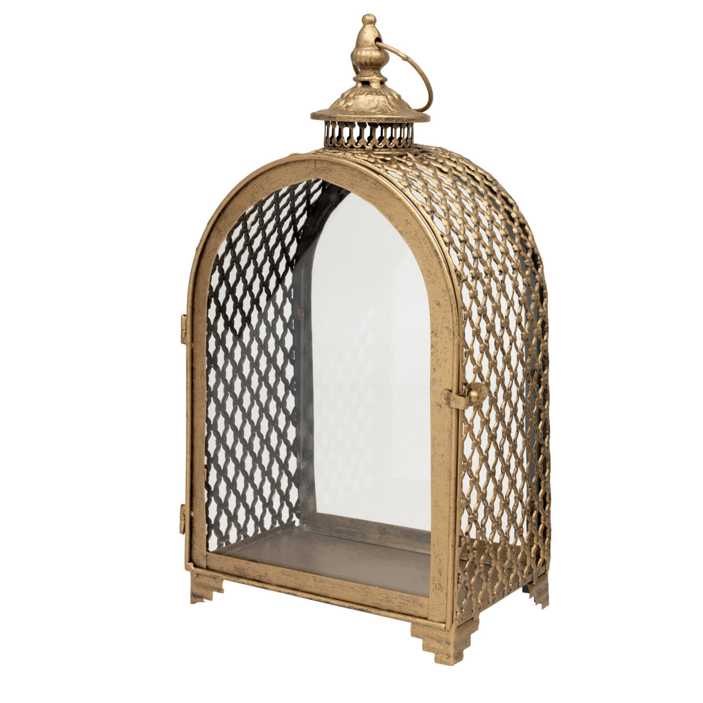 Vintage Gold Lantern & Candle Holder  – Sold individually or as a set.