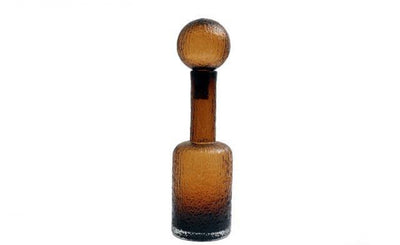 Textured Glass Decorative Bottle with Stopper