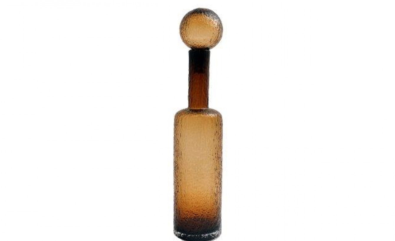 Textured Glass Decorative Bottle with Stopper