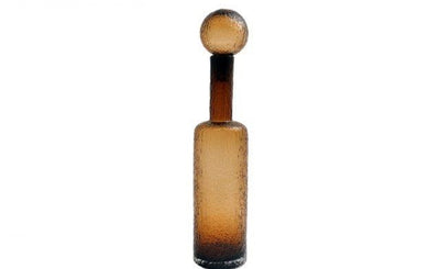 Textured Glass Decorative Bottle with Stopper