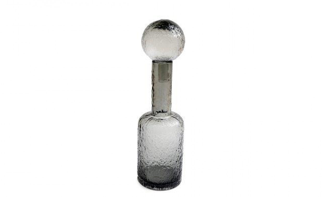 Textured Glass Decorative Bottle with Stopper