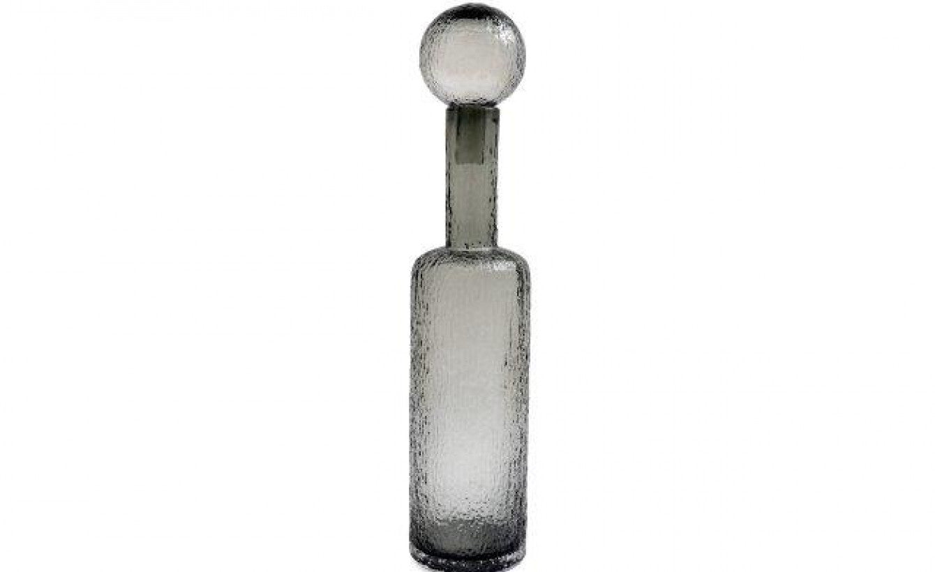 Textured Glass Decorative Bottle with Stopper