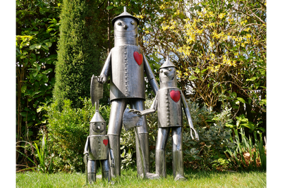 Large Metal Tin Man Garden Sculpture – 135cm Tall with Heart Detail