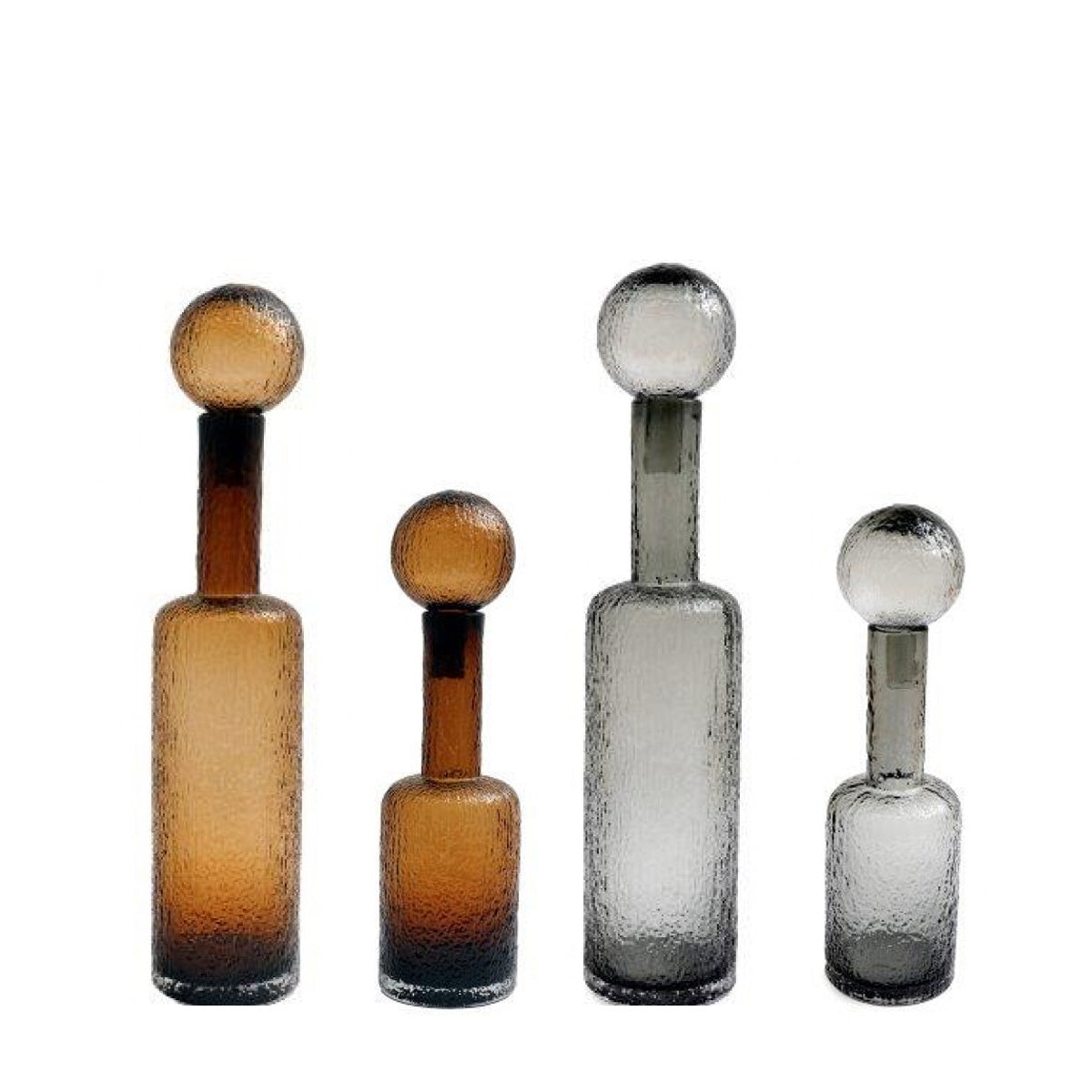 Textured Glass Decorative Bottle with Stopper