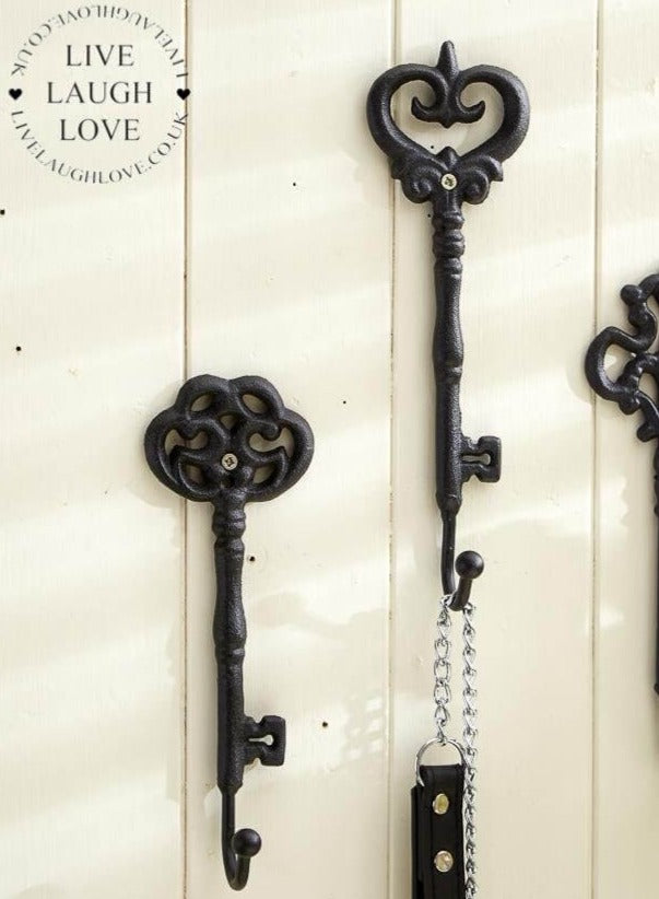 Set Of 3 Vintage Key Hooks - LIVE LAUGH LOVE LIMITED