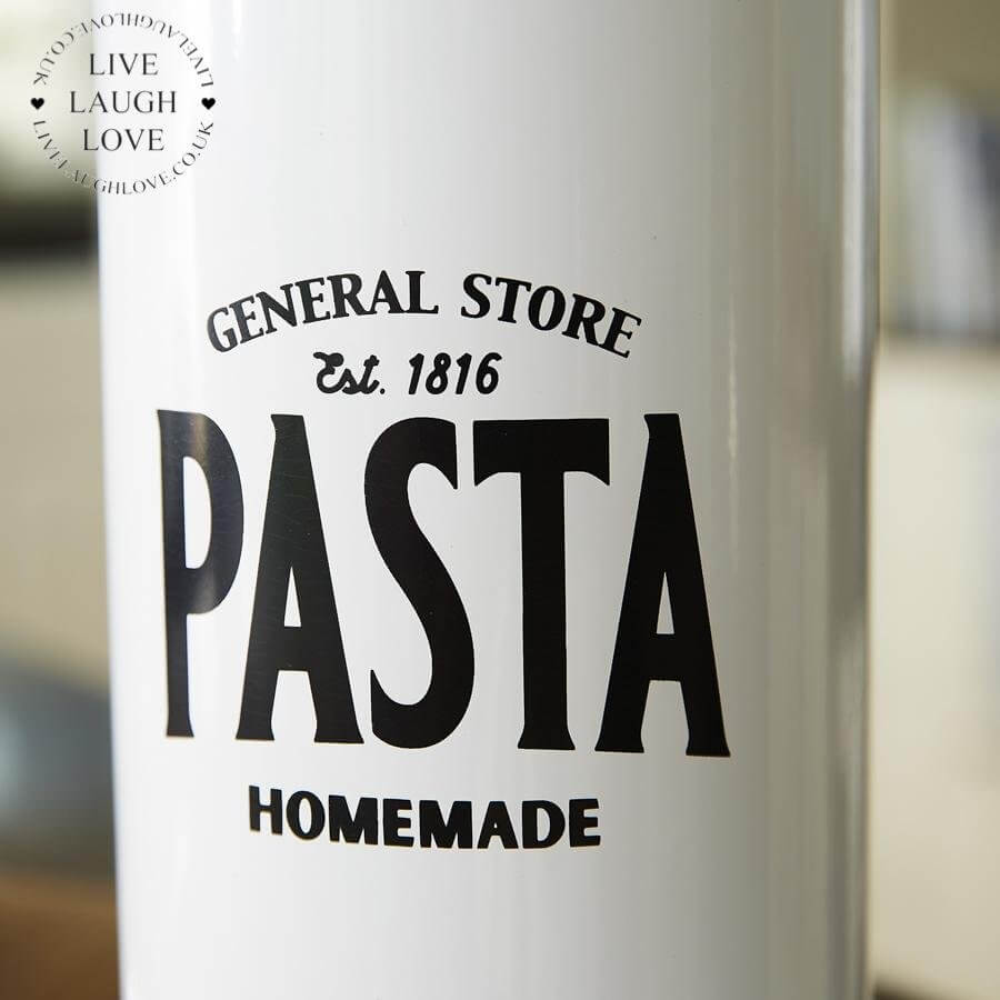 General Store Metal Pasta Canister - LIVE LAUGH LOVE LIMITED