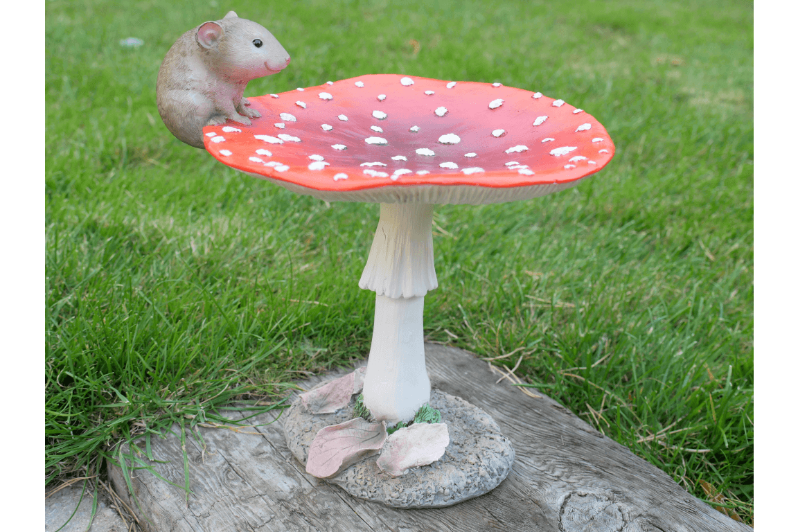 Toadstool Bird Feeder with Mouse - LIVE LAUGH LOVE LIMITED